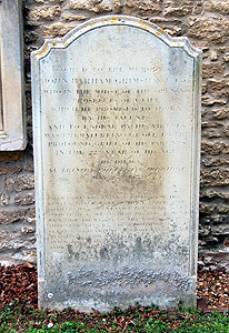 The tombstone of John Barham Grimshawe April 2012